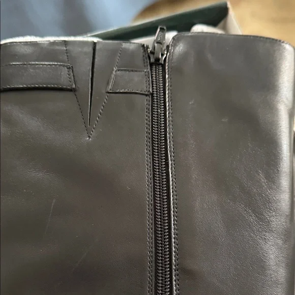 NWT Ralph Lauren Margarite Black Leather 1" Heel Riding Boots Size 9.5 wide calf - Picture 4 of 16